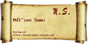 Mózes Samu névjegykártya